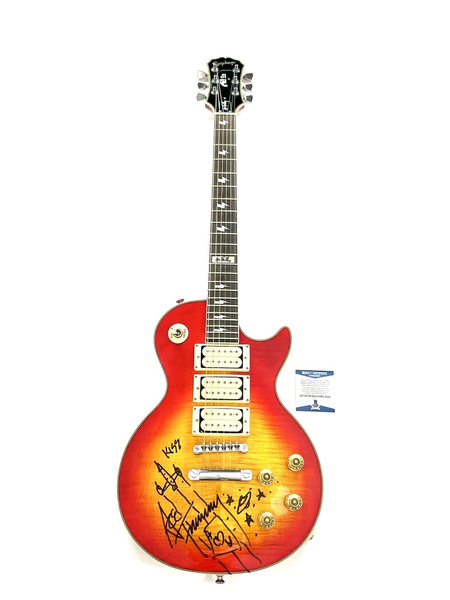 Ace Frehley Signed Signature Model Guitar Full Sketch