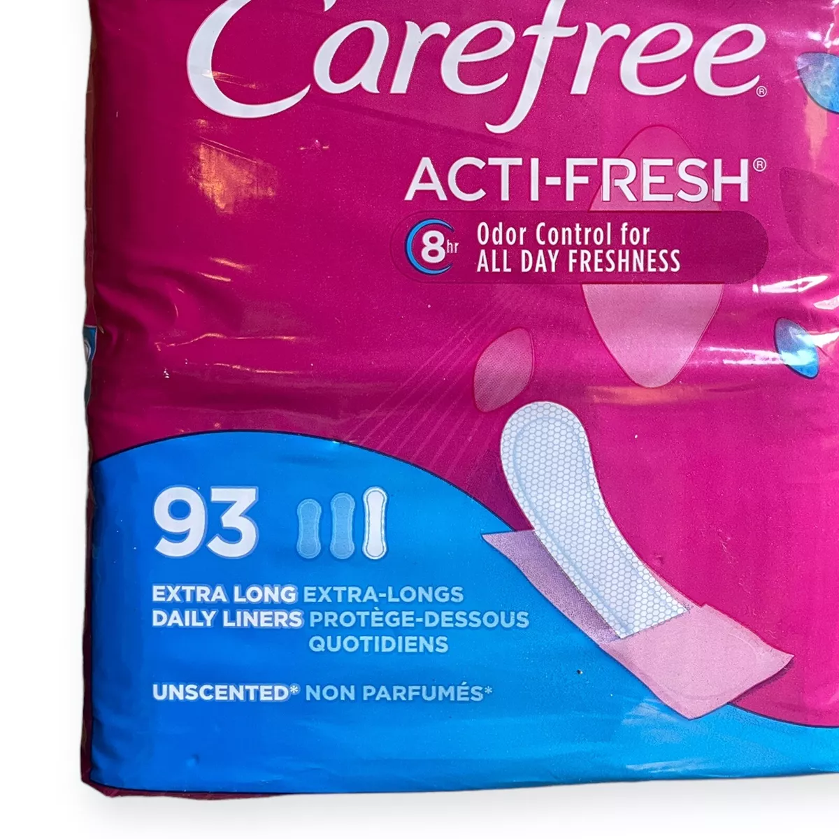 Carefree Acti-Fresh Extra Long Daily Panty Liners 93 Count