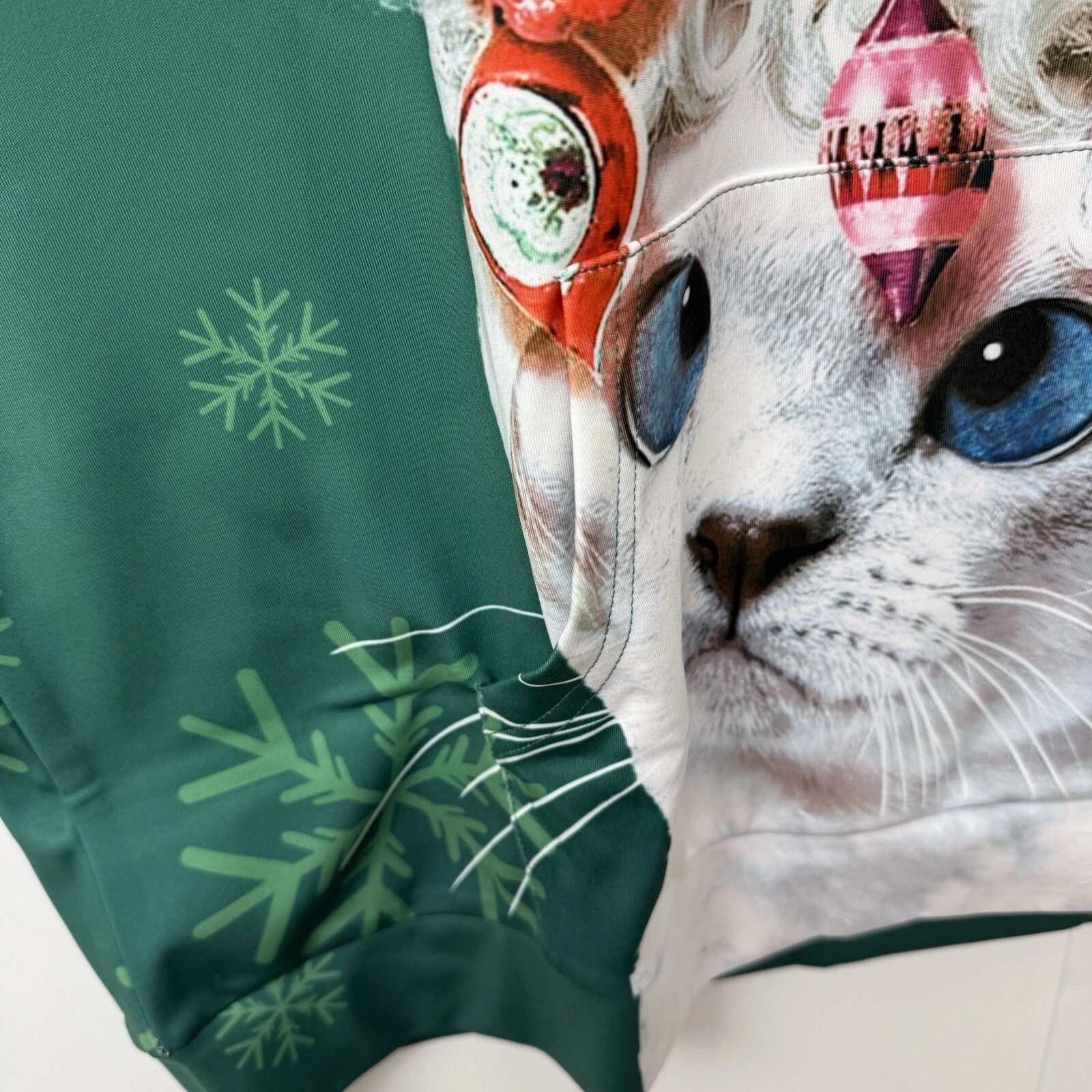 Large Ugly  Unisex Christmas Cat Hoodie