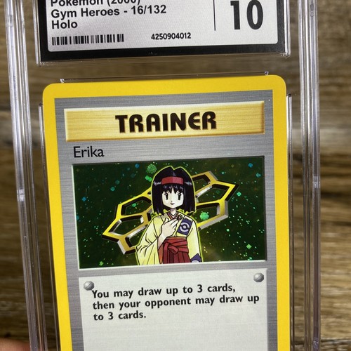 CGC 10 Erika Gym Heroes 16/132 Holo Rare Pokémon TCG - Picture 2 of 3