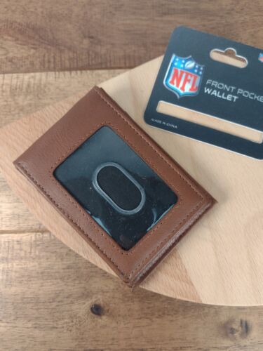 New England Patriots Men's Leather Wallet - Brown Front Pocket Wallet - NFL - Picture 7 of 16