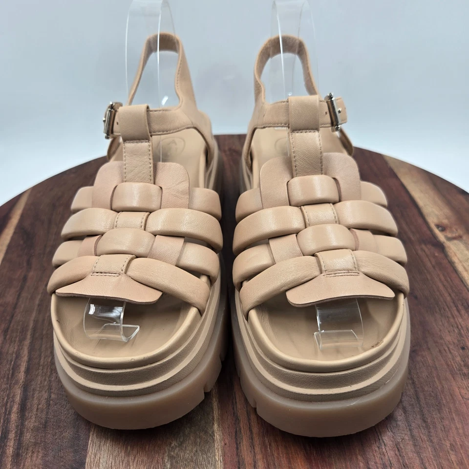 Sandalias ASH Sirena Para Mujer 38/8 Cuero Tostado Pescador Tirantes Plataforma Gruesas Foto 3 de 4