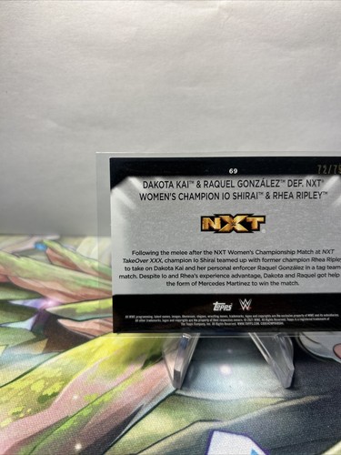 2021 Topps WWE WOMENS DIVISION #69 Dakota Kai & Raquel González def. NXT #/75 - Picture 5 of 6