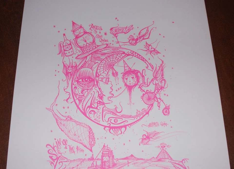 Póster Seven Deuce 7 Skin of the Night 2009 impresión artística tipográfica S/# 27 rosa Foto 2 de 4