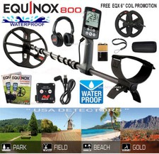 Minelab EQUINOX 800 Multi Frequency Metal Detector with FREE EQX 6" Search Coil