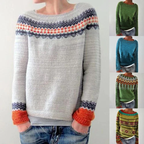 Women Weird Fish Lowell Patterned Fair Jumper Weird Loungewear Knitted Pullover* - Picture 4 of 48