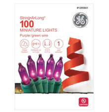 GE String A Long 100 Ct. Purple Incandescent Christmas String Lights GREEN WIRE