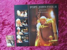 G4100  ZAMBIA  2005  POPE  JOHN  PAUL II  1 X S/S  SHEET +  1  STAMP MNH