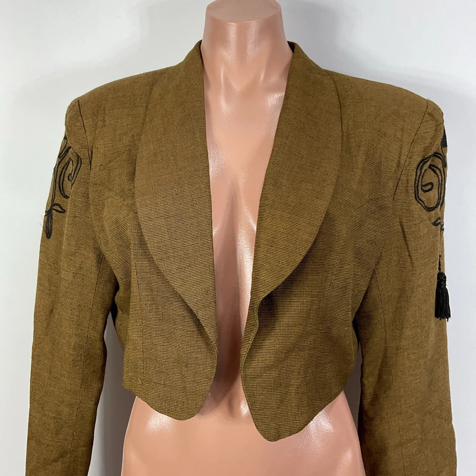 David Ravel 旧金山 S/M 羊毛夹克外套千鸟格结构化复古 — 第 3/4 张图片