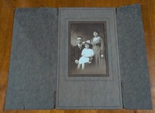 Vintage 1900's Era Cabinet Card Photo, Young Couple With Happy Girl Child