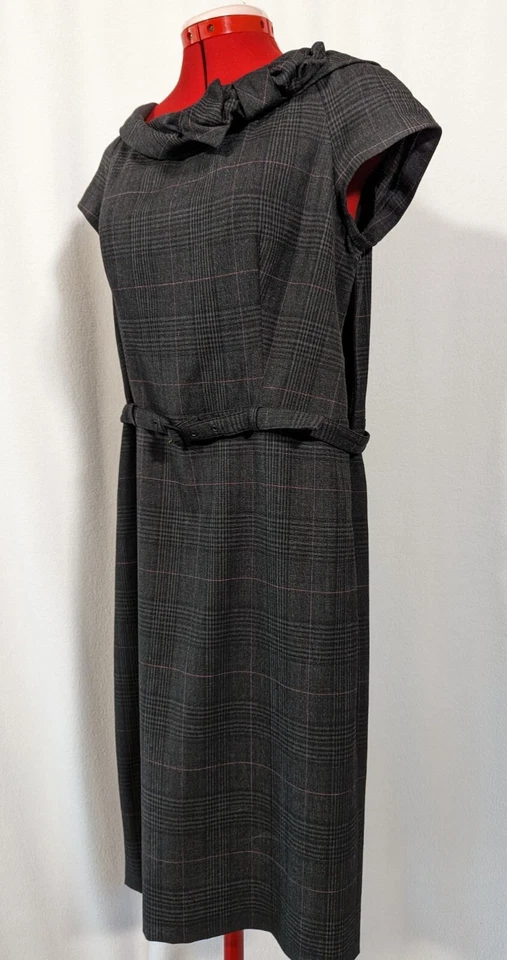 Moschino Cheap and Chic Vintage 90s Y2K Wool Rayon Plaid Pink Tartan Dress 46 IT - Image 2 of 4