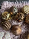 4 Ft Cream Tree & Bronze christmas ornaments, Snowflakes, Velvet Bows  46 Pcs — photo 2