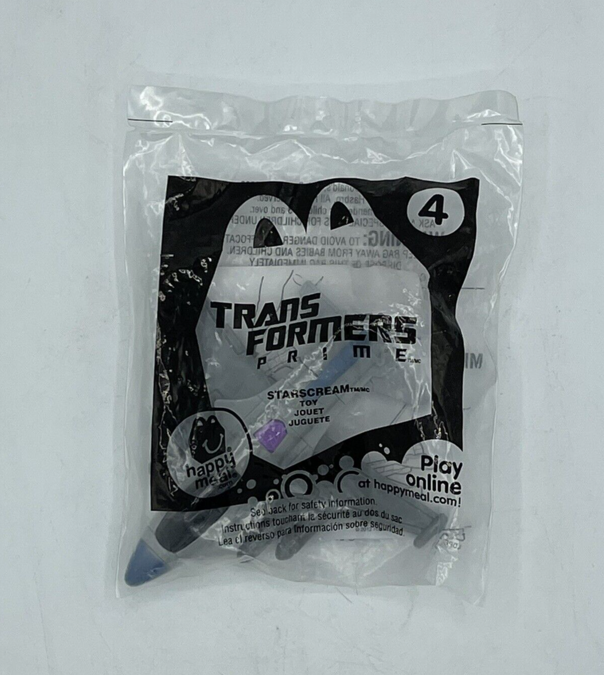 McDonalds Transformers Prime STARSCREAM #4 Happy Kids Meal Toy 2012 Sealed