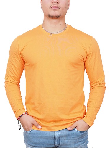 Mens Long Sleeve Cotton T-Shirt Regular Fit Crew Neck or Henley Top Lounge Work - Picture 30 of 72