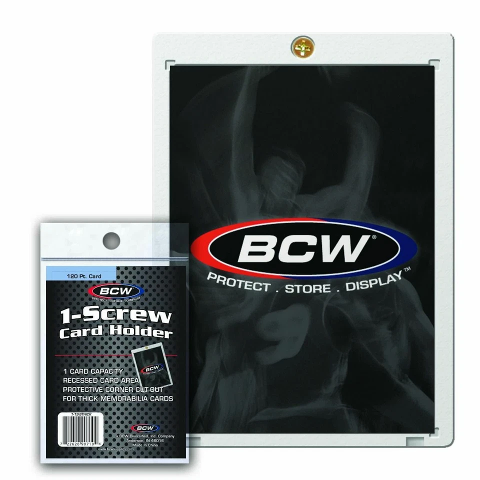 (3-Pack) BCW 1-Screw Screwdown Trading Card Holder Extra Thick 120pt Recessed - Image 3 of 3