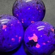 Large Syenite Polished Spheres (UV Reactive) Wholesale Gemstone Decor Supply