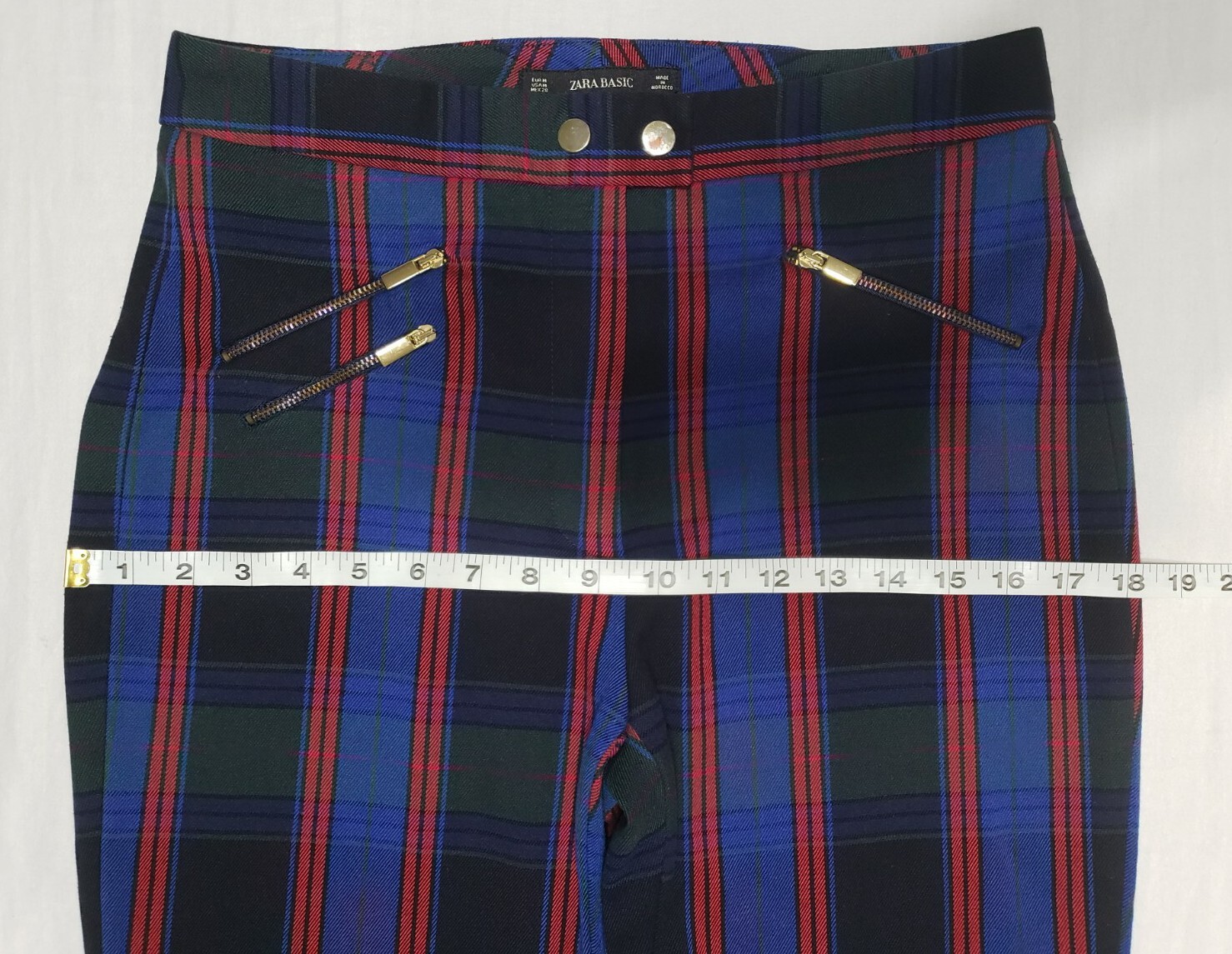 Zara Basic Black Multicolored Pants Zip Pockets W… - image 5