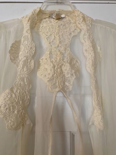 Vintage Victoria Secret Gold Label Peignoir Set Small Bridal Maxi Sheer 80s 90s - Picture 6 of 13