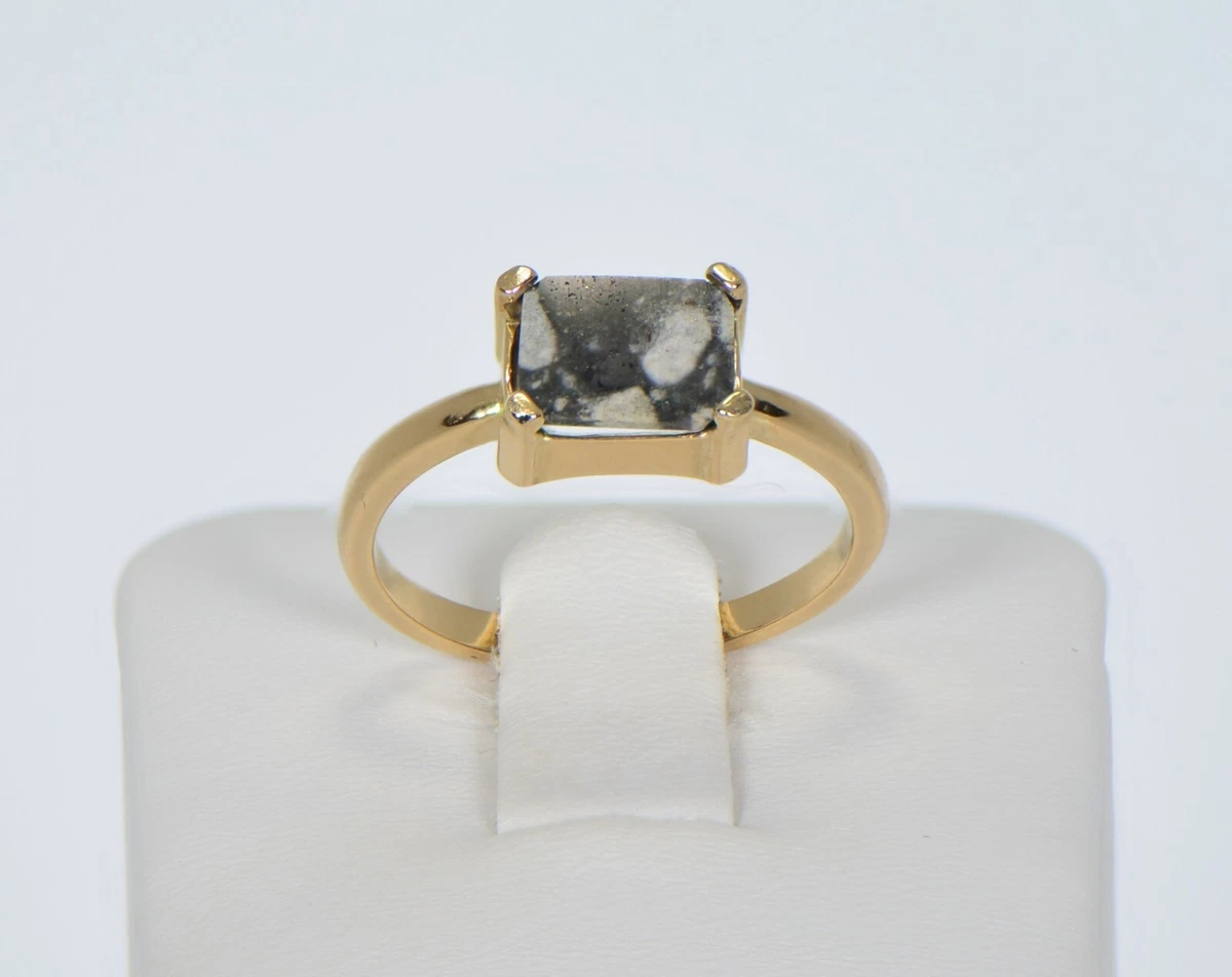 Moon Ring Genuine Lunar Meteorite Jewelry Size 6 3 4 TOP