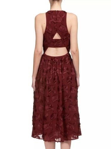 Whistles Applique Textured Dress Burgundy Size UK 12 rrp £295 DH014 ii 02 - Picture 5 of 6