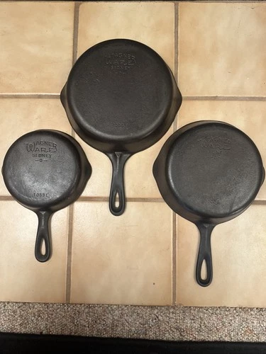 Wagner Ware Sidney-O-Cast Iron Skillet-Set Of 3-(6,5,3)