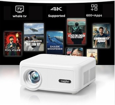 Projector with WiFi and Bluetooth [Compatible with Netflix & 600+ Native Apps...