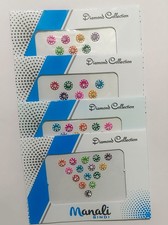 MANALI Multicolor Round Stone Forehead Bindi Stickers Bridal Bottu Pack of 6