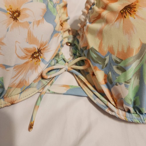 34DD Floral Bikini Top Large Bust Swimware Ruffle Pastel Coquette Shade & Shore - Picture 4 of 9