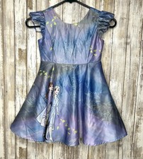 Disney Frozen 11 Dress Girls Size 6 Blue Anna Elsa Olaf Floral Print Costume