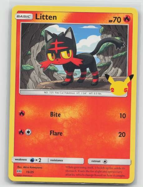 Litten 15/25 McDonald's 25th Anniversary Collection Common NM Pokemon TCG