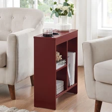 Kings Brand Furniture - Side End Table with Cup Holders & Magazine Rack, Red