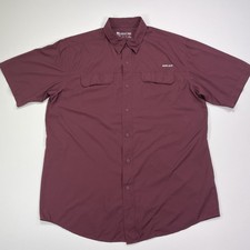 Ariat Tek Shirt Mens L Burgundy VentTeck Outbound Button Up Vented Performance