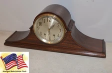 RESTORED SETH THOMAS FINE ANTIQUE TAMBOUR 12-1928 CABINET CLOCK IN MAHOGANY