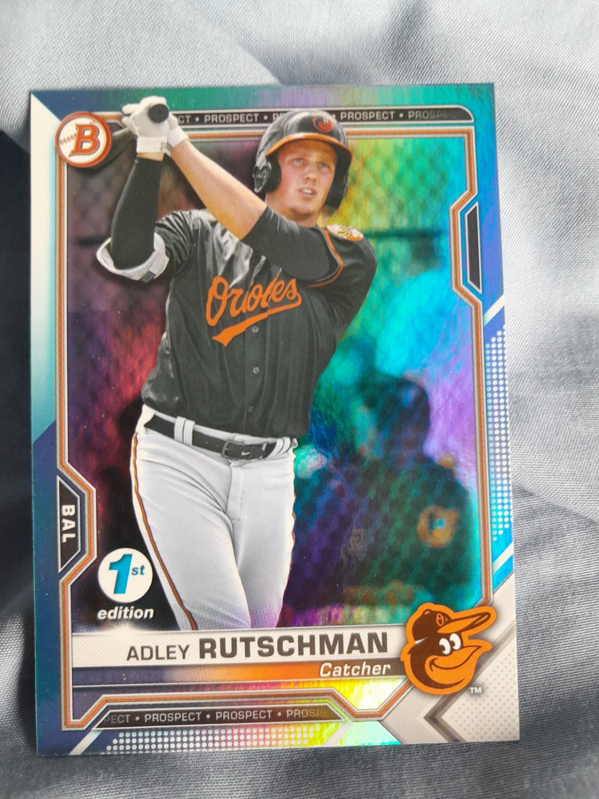 2021 bowman 1st edition sky blue foil Adley rutschman