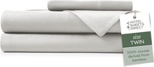 100 Bamboo Viscose Sheet Set, Cool and Breathable Luxury Bedding, Light Grey