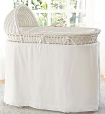 Pottery Barn Kids Baby Belgian Linen Flax Bassinet Skirt Soft White NEW