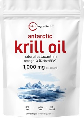 Antarctic Krill Oil Supplement, 1000Mg per Serving, 300 Soft-Gels, Rich Omega3S