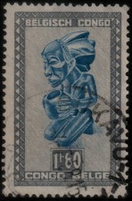 ✔️ BELGIUM CONGO 1947/1950 - ART FIGURE TSHIMANYI - SC. 243 (o)