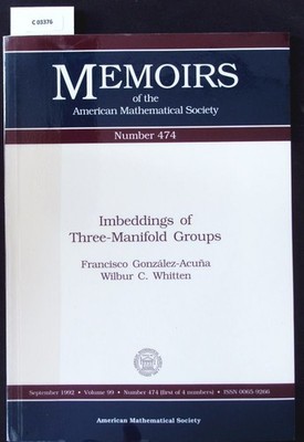 Imbeddings of three-manifold groups. Memoirs of the American Mathematical Societ