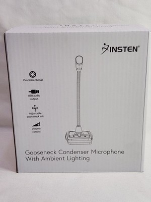 Insten Gooseneck condenser microphone with ambient lighting