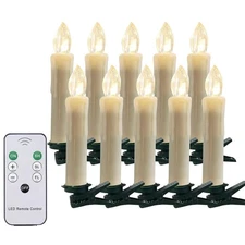 10PCS LED Flameless Taper Candles Flickering with Remote Timer, Battery Opera...