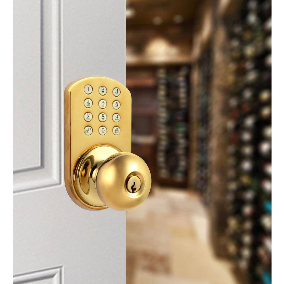 Brass Touch Pad Electronic Entry Door Knob - Image 3 of 4