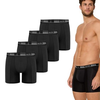 NUR DIE Herren Langer Boxer 4-Pack Long Boxer Cotton Active