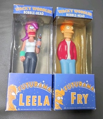 WACKY WOBBLER Figuren Set Futurama Funko FRY UND LEELA 2007 In Ovp