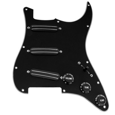 Musiclily SSS Dual Hot Rail 9K Pickup Pickguard For Fender Squier Strat Guitar