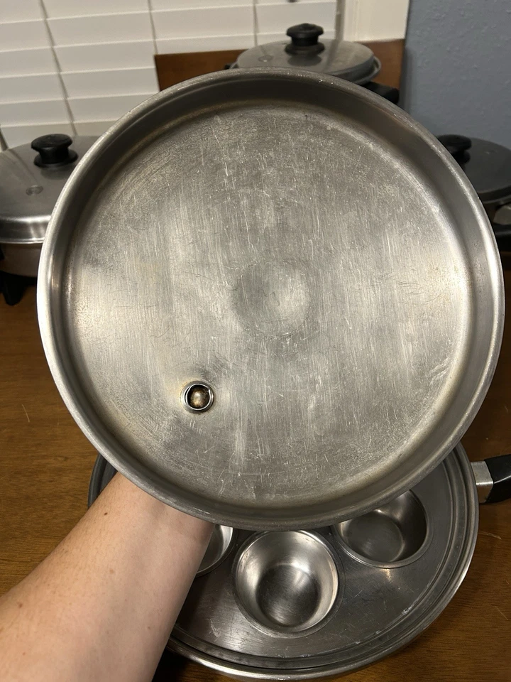 Juego de utensilios de cocina de acero inoxidable Saladmaster 18-8 Tri-Clad lote de 13 piezas eléctrico Skl Foto 3 de 4