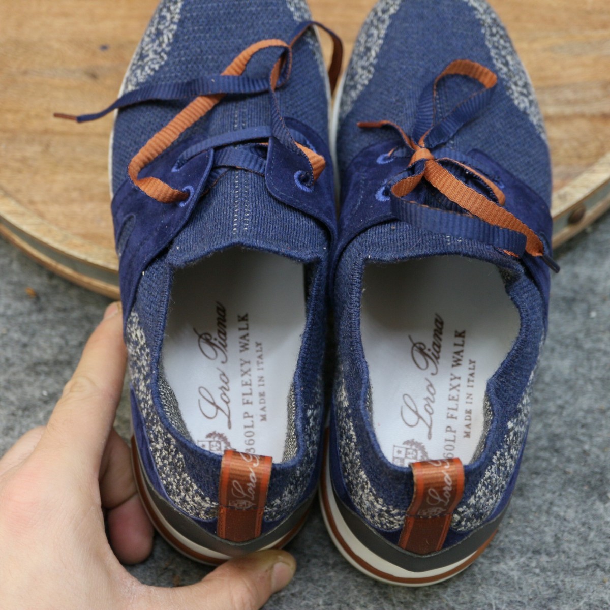 Loro Piana 360 LP Flexy Walk Sneaker Womens Navy Blue Wish Wool