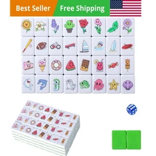 Elegant Mini Mahjong Game - Lightweight with Colorful Tiles for 4 Players