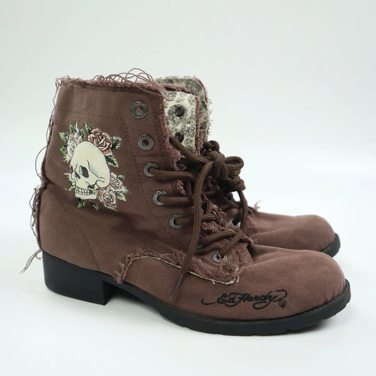 Ed Hardy スカルデザインブーツ Ed Hardy Solid Boots for Women for sale | eBay