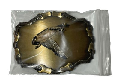 1977-1978 Mallard Belt Buckle Duck Flying Hunting Sportsman by Raintree 1970's